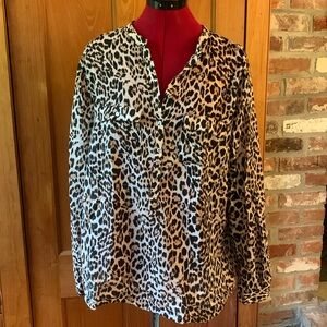 Zara Leopard print blouse size XL